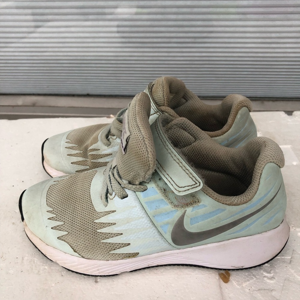 Nike Star 921442-401 Kids Boy’s Light Blue and Tan Sneakers Size 12C